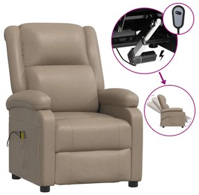 vidaXL Elektrické masážne kreslo kapučínové umelá koža