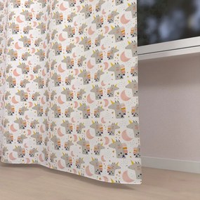 Biante Detský bavlnený záves Sandra SA-562 Spiace jednorožce medzi hviezdičkami na bielom 150x150 cm