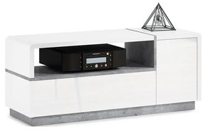 Televízny stolík FRED biela/šedá