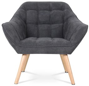 Autronic - Kreslo, poťah tmavo sivá látka, drevené nohy, masív kaučukovník - AK-321 GREY2