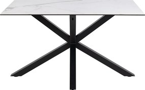 Jedálenský stôl Heaven 135 cm biely mramor/čierny