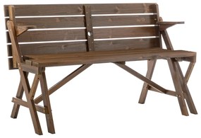 Záhradný stôl/lavička, 2v1, hnedá, ZAGIR