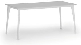 Rokovací kancelársky stôl PRIMO OMEGA, 160x80 cm, biela podnož, sivá