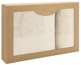 BAVLNENÝ UTERÁK SOLANO SADA 1 KS 50X90 CM, 1 KS 70X140 CM KRÉMOVÁ