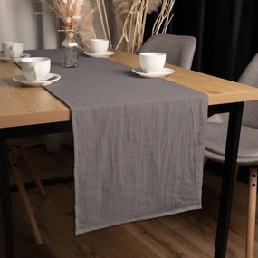Biante Ľanový behúň na stôl LEN-014 Kamenná sivá 35x140 cm