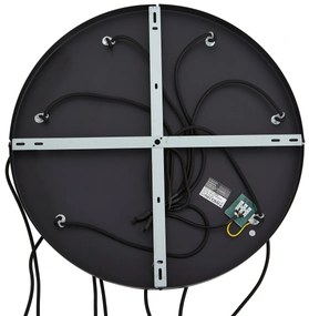 Moderné závesné svietidlo čierne s bielym sklom okrúhle 7-svetiel - Misty