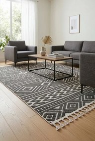 Koberec LINEA 1 BOHO tmavosivý / krémový