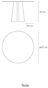 Okrúhly jedálenský stôl cep čierny ø 137 x 75 cm MUZZA