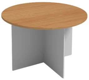 Rokovací stôl s guľatou doskou PRIMO GRAY, priemer 1200 mm, sivá/buk