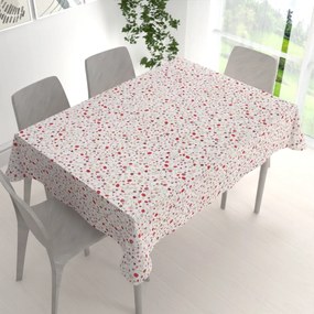 Biante Bavlnený obdĺžnikový obrus Sandra SA-719 Červeno-béžové drobné kvietky na bielom 120x200 cm