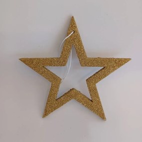 DECOLED Zlatá hviezda, dutá, 15 cm