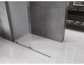 Mexen Velar, sprchová zástena s posuvnými dverami Walk-in 160 x 200 cm, 8mm sklo námraza, grafit brúsený, 871-160-000-33-66