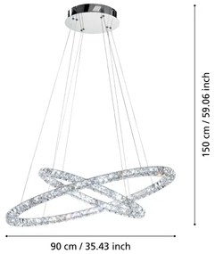 Eglo 93946 - LED Luster na lanku TONERIA LED/56,1W/230V