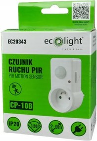 ECOLIGHT LED pohybový a súmrakový senzor do zásuvky - biela