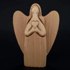 AMADEA Drevený anjel, masívne drevo, výška 10 cm