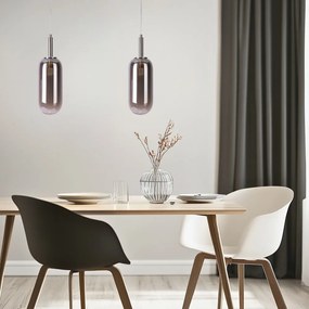 Antracitové LED závesné svietidlo so skleneným tienidlom ø 13 cm Fiuggi – Candellux Lighting