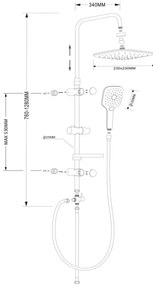 Aqualine - Sprchová súprava KERA lesklý chróm