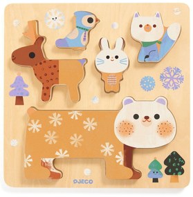 Na návšteve v lese u zvieratiek - vkladačka + pyramída