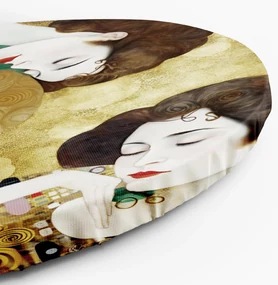 Gario Okrúhly obraz na plátne Zlatý portrét dvoch žien - Gustav Klimt, reprodukcia Rozmery: 80 x 80 cm