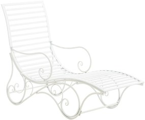 Kovová záhradné lehátko Amiens - Biela