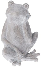 Záhradná figúrka z polistone Frog1, 31 cm, sivá