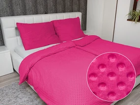 Biante Hrejivé posteľné obliečky Minky 3D bodky MKP-018 Purpurové Predĺžené 140x220 a 70x90 cm