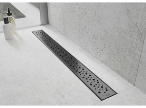 Mexen Flat nerezový sprchový žľab 80 cm, vzor M12, čierna, 1721080-15
