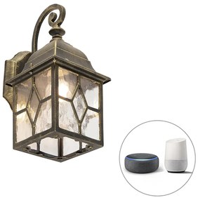 Inteligentná romantická vonkajšia nástenná lampa bronzová vrátane Wifi A60 - London