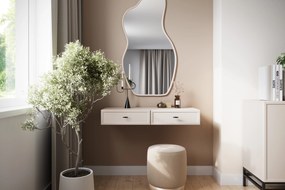 Závesný toaletný stolík Lorini 100 cm - kašmírová / čierne úchytky T