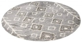 Koberec BOHO L228C tmavosivý / béžový kruh