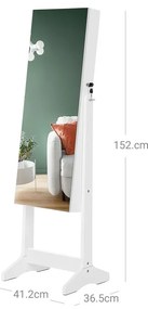 Voľne stojaca skrinka na šperky so zrkadlom SONGMICS JJC002W01