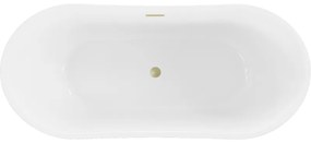 Mexen Montana, voľne stojaca vaňa 170 x 80 cm, biela, zlatý matný prepad, 52011708000-55