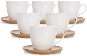 Orion Darčeková sada porcelánových šálok s podšálkami WHITELINE, 6 ks