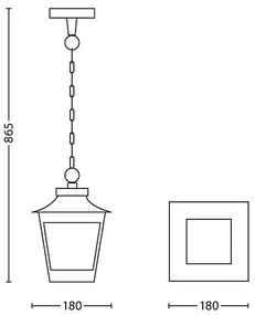 Philips 15406/86/PN - Vonkajší luster HEDGE 1xE27/60W/230V IP44