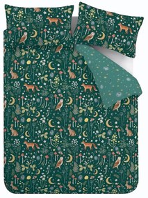 Tmavozelené obliečky na dvojlôžko 200x200 cm Enchanted Twilight – Catherine Lansfield