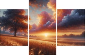 Obraz – Západ slnka na poli (90x60 cm)