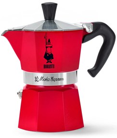 Kávovar na moka kávu Bialetti Moka Express, 130 ml, červený
