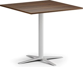 Konferenčný stolík AURA, 60x60 cm, biela podnož, orech