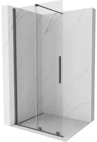Mexen Velar, posuvné dvere do otvoru typ Walk-In 120 cm, 8mm číre sklo, grafitová matná, 871-120-000-03-66