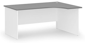 Kancelársky rohový pracovný stôl PRIMO WHITE, 1600 x 1200 mm, pravý, biela/grafit