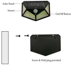 Zaparkorun Solárne LED svetlo s detekciou pohybu SH-100 - 100 LED - 1 ks