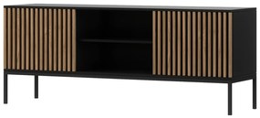 TV stolík MEORATI 2, 150x60x40, dub artisan/čierna mat