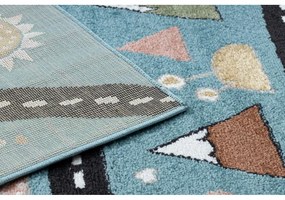 Detský kusový koberec Cesta z mesta modrý 240x330cm