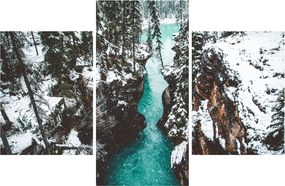 Obraz - horská rieka v zime (90x60 cm)