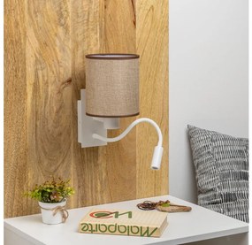 Brilagi - LED Nástenná lampa NUBILA 1xE27/25W/230V + LED/3W biela/hnedá