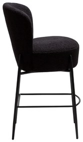 ORBIT ČALÚNENÁ BAROVÁ STOLIČKA obsidian black bouclé/black