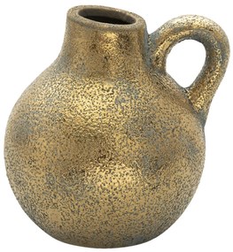 Zlatý keramický džbán z uchom a patinou Karis  - 16*14*16 cm