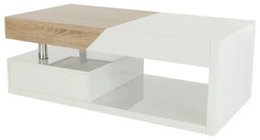 Konferenčný stolík, biely lesk/dub sonoma, MELIDA