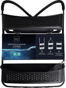 Matne čierna závesná plastová kúpeľňová polička Vesper – douceur d'intérieur