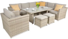 Letoss Záhradný technoratanový set MONIZ DINING PLUS, Beige